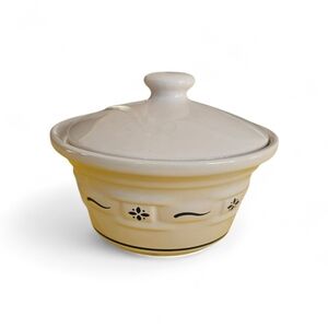 Longaberger Pottery Woven Traditions Blue Small Covered Casserole